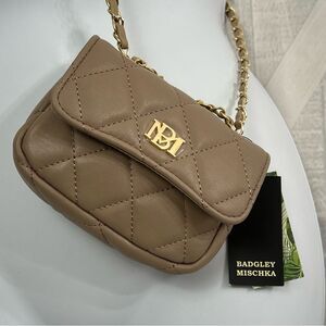 Badgley Mischka Beige Mini Purse NWT